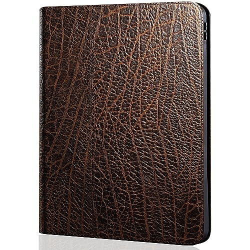 Gexmil Leather Case for Ipad 10.2 2021/2020, Cowhide Folio Cover for New iPad 9th/8th/7th Gen Genuine Leather case, Also applies to iPad 10.2 case 2019(Pattern-Brown)