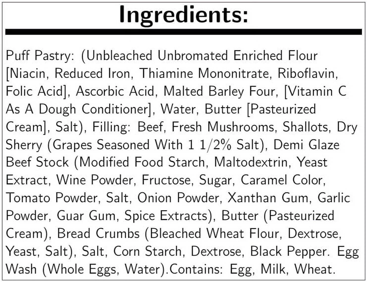 Cuisine Innovations Appetizer Tenderloin of Beef En Croute - 100 per case.