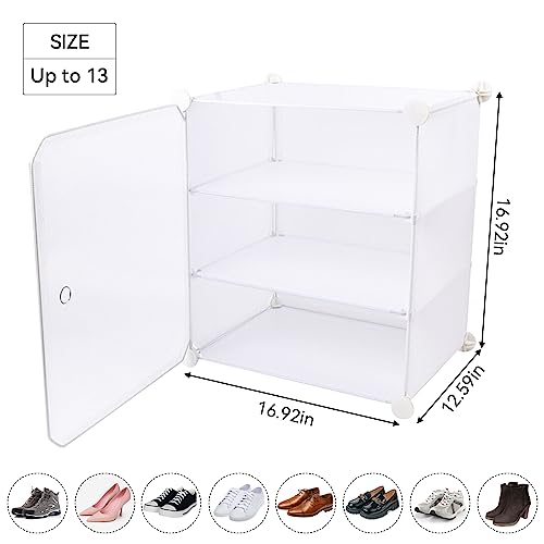3 * 12 Tiers Shoe Storage Box,Clear Plastic Shoe Rack Storage Side Open,Space Saving Foldable Stackable Shoes organizer Home Shoes Cabinet Fits 72 Pairs Shoes