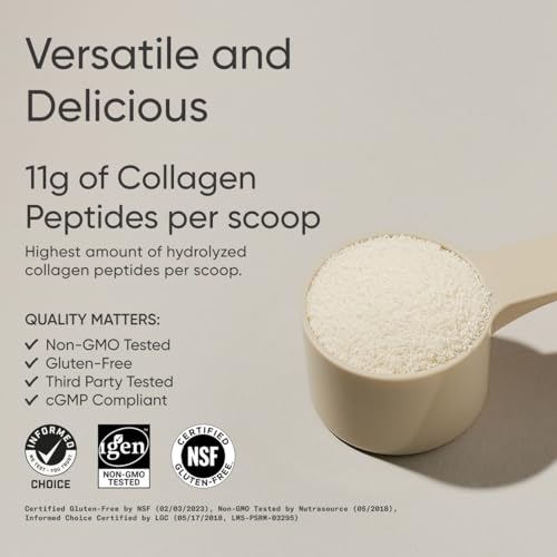 Sports Research Collagen Peptides for Women & Men - Hydrolyzed Type 1 & 3 Collagen Powder Protein Supplement for Healthy Skin, Nails, Bones & Joints - Easy Mixing Vital Nutrients & Proteins