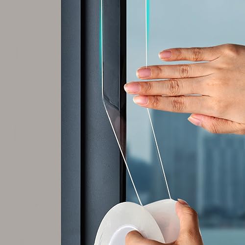 2-Inch x 38 Yards,Transparent Window Weather Sealing Tape, Clear Window Draft Isolation Sealing Film Tape- No Mess Seal Kit, Wood-Safe, Removes Cleanly (2”x38Yds)