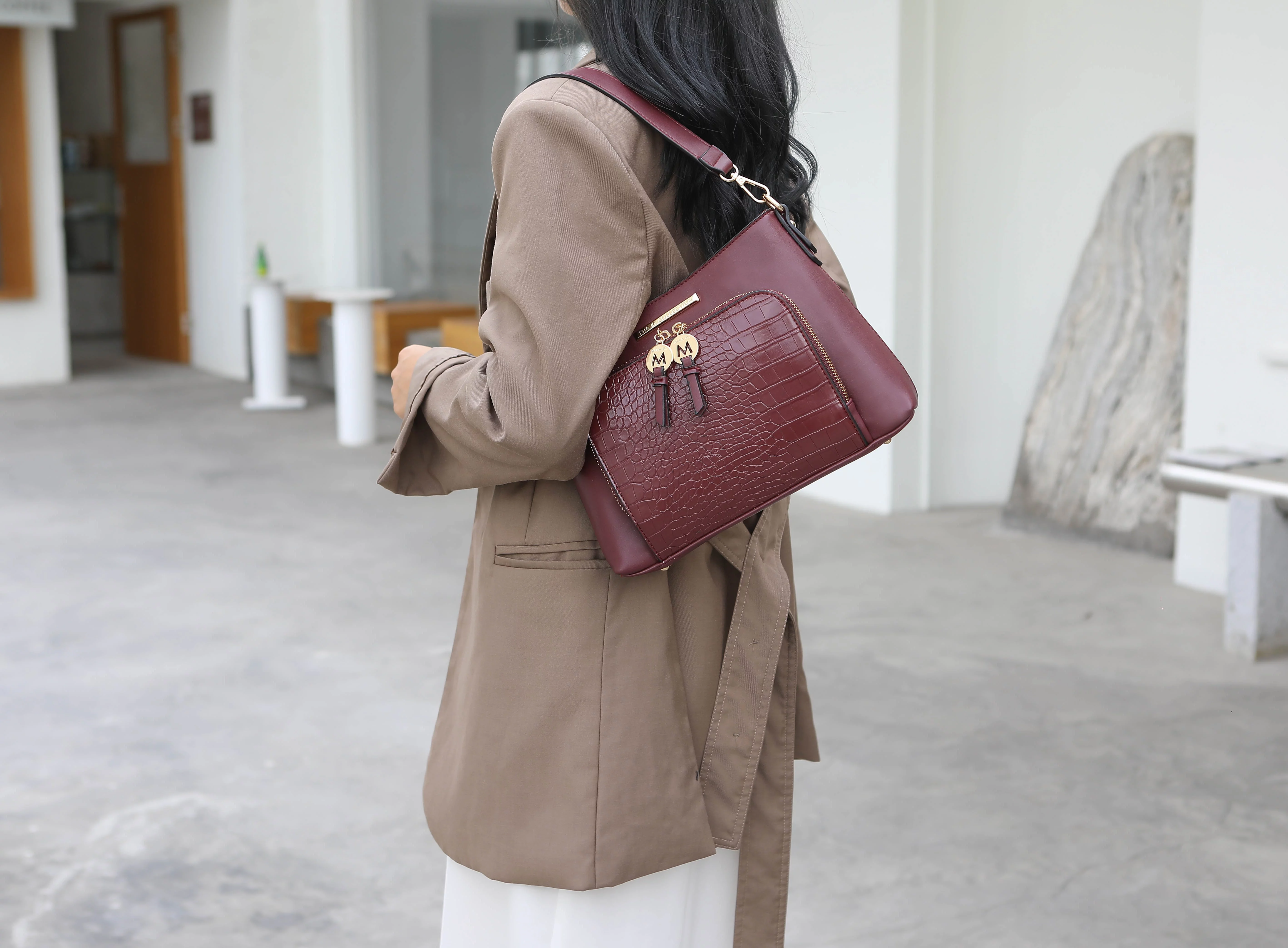 MKF Collection Anayra Vegan Leather Women's Hobo Bag, Elegant Crossbody Purse Handbag by Mia K - Black