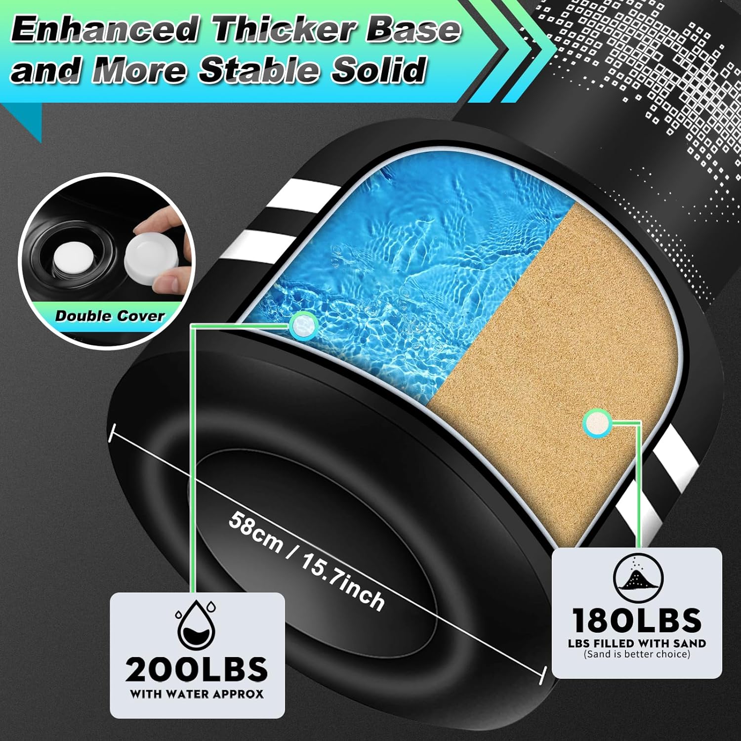 71'' Standing Punching Bag for Adults, Heavy Bag Boxing Bag with Stand Upgrated Raise Base Kicking Bag Muay Thai Bag for Training MMA Taekwondo Fitness