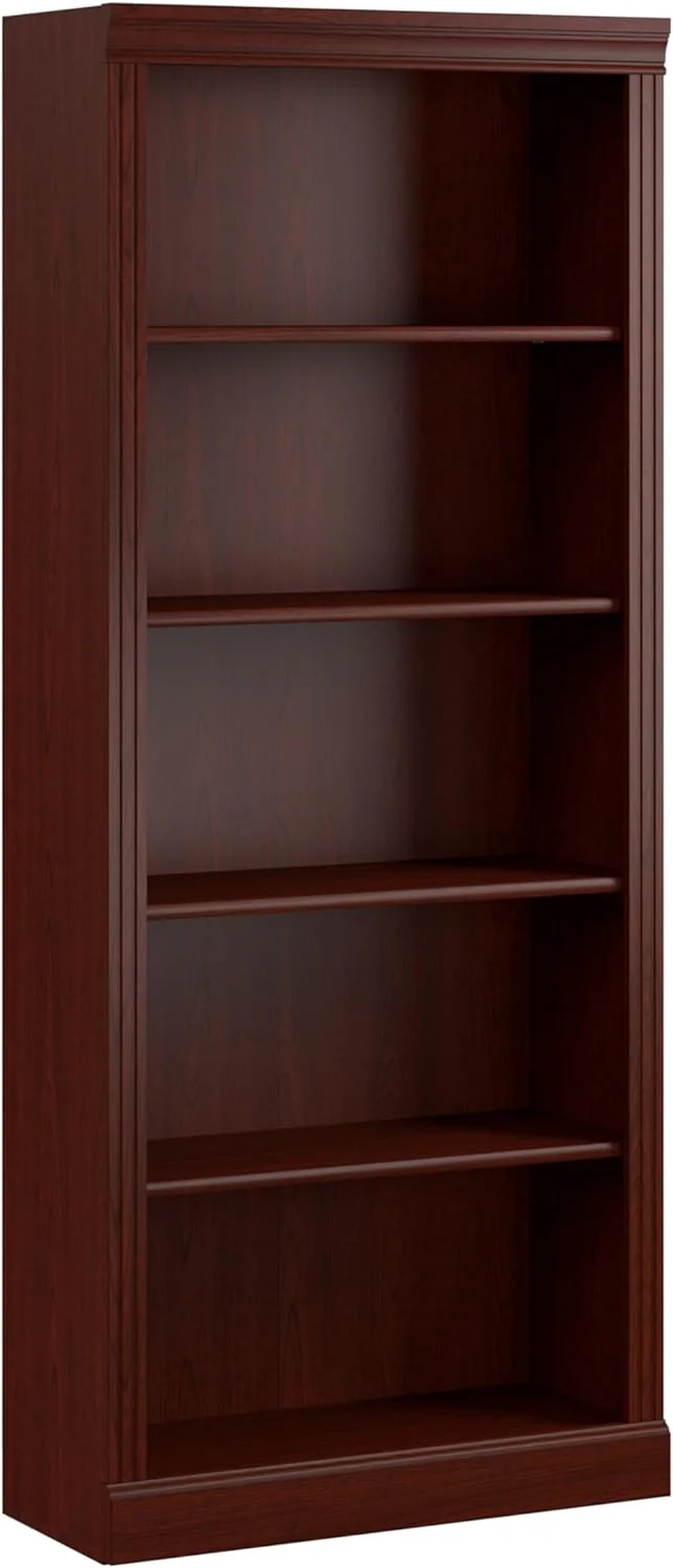 Bush Business Furniture Arlington Tall 5 Shelf Bookcase in Harvest Cherry