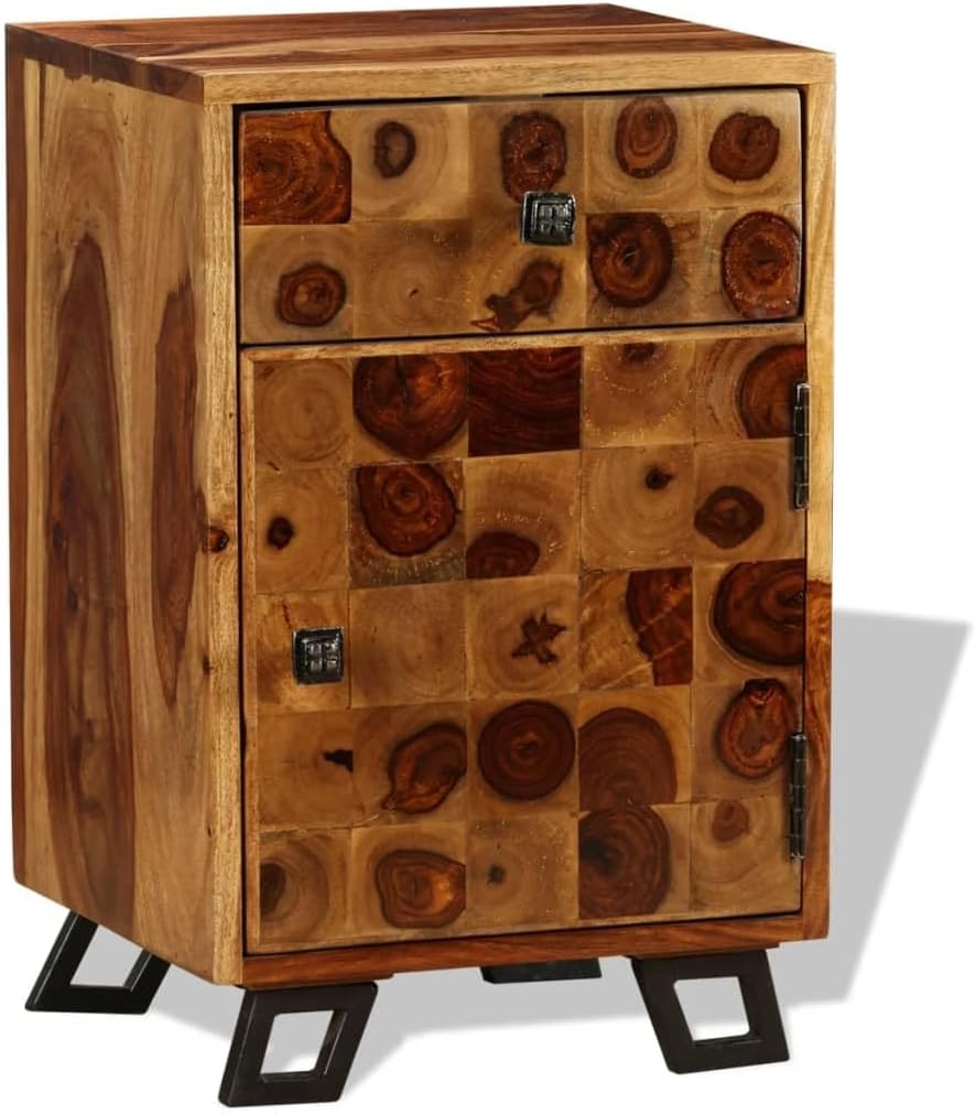Nightstand, Night Stand for Bedroom, Nightstands Bedside Tables, Small Night Stands, Bed Side Table Solid Sheesham Wood 14.6