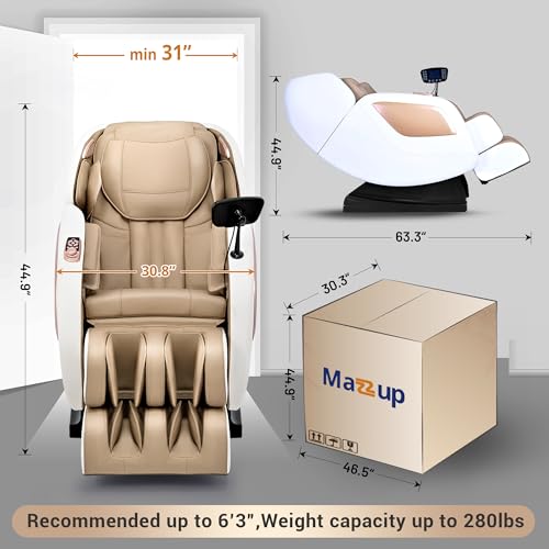 Massage Chair Full Body with Heat, Full Body Zero Gravity Shiatsu Massage Chair, Kneading Recliner w/ 20 Auto Modes, Foot Massage, Bluetooth, USB Charging Port, Touch Screen Controller