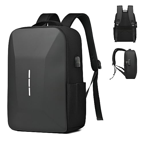 Hardshell Travel Backpack for Men,Waterproof Laptop Backpack Fit 15.6 Inch Daily Rucksack with USB Charging Port