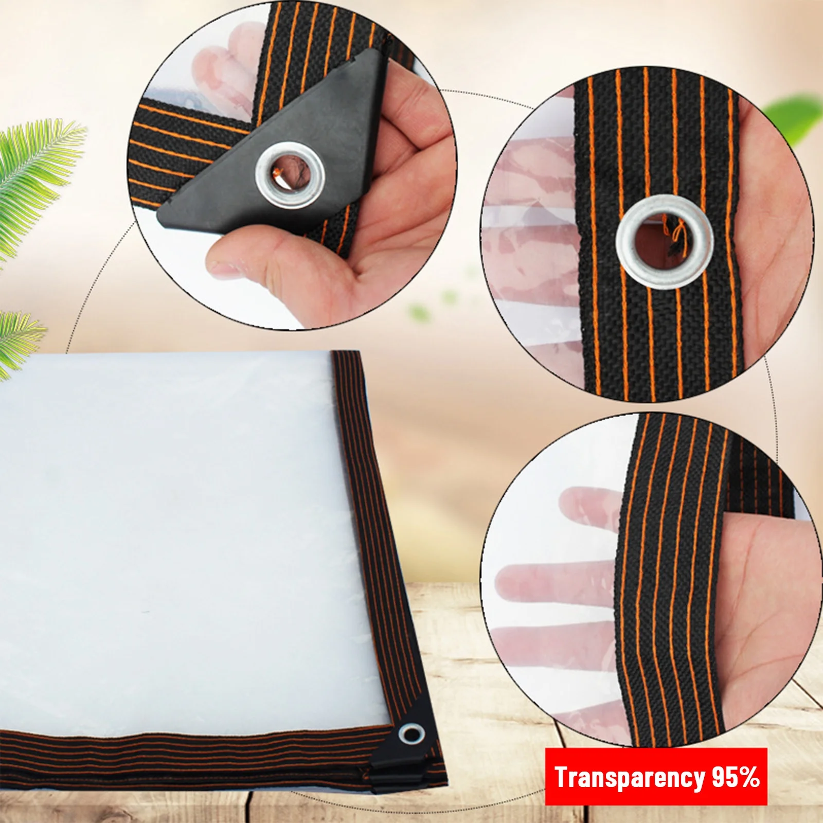 Dpityserensio Clear Tarps UV&Weather Resistant Vinyl Coated PVC Tarps With Rustproof Grommets For for Patio Enclosure, Temporary Wall, Multipurpose