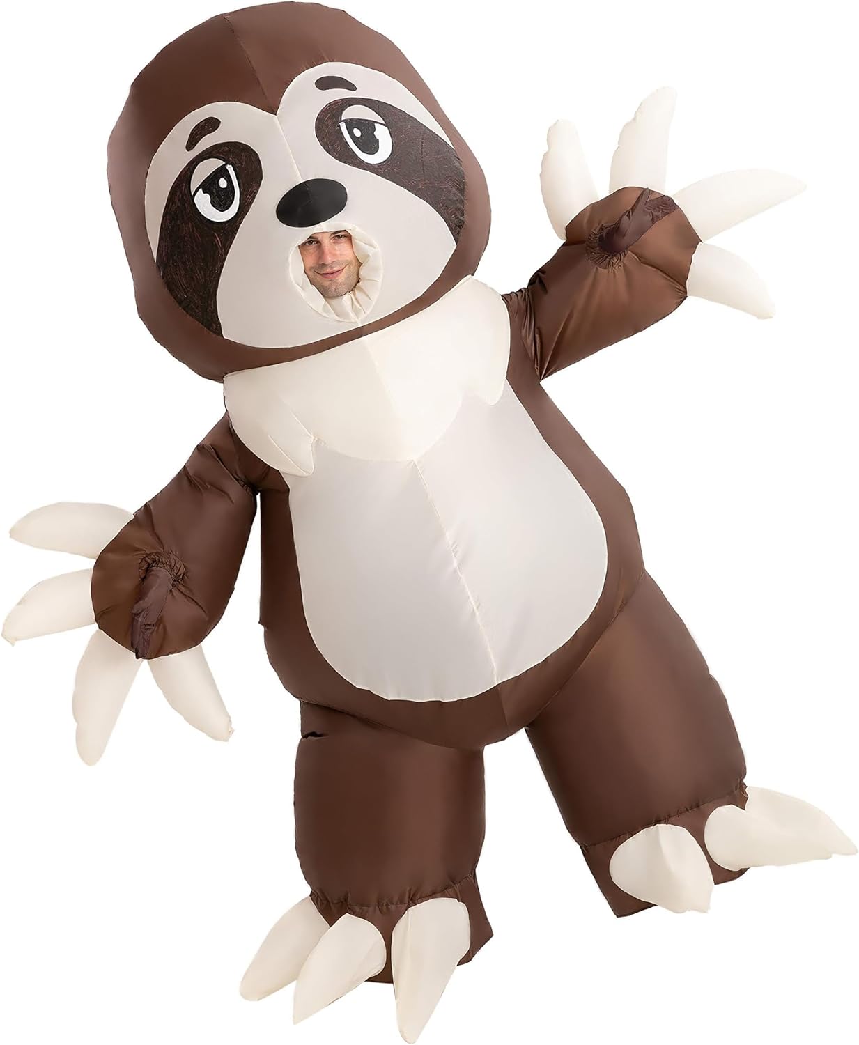 Spooktacular Creations Inflatable Halloween Costume Full Body Sloth Inflatable Costume with a Pair of Gloves - Adult Unisex One Size (Sloth) Brown