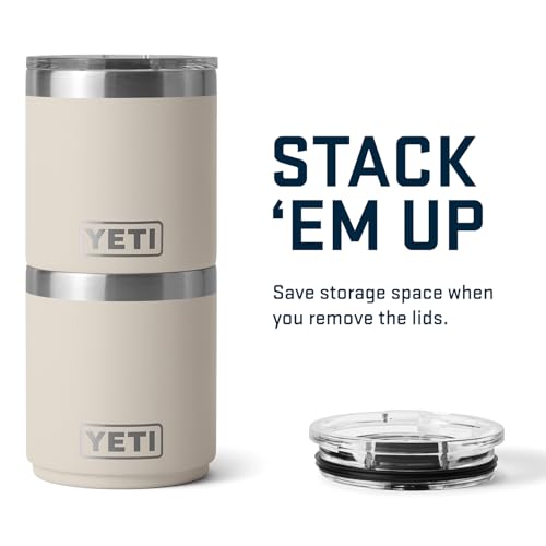 YETI Rambler Lowball, Vacuum Insulated Stainless Steel Stackable Lowball with MagSlider Lid, Stainless Steel, 10 oz (296 ml)