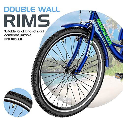 Slsy Adult Tricycles 7 Speed, Adult Trikes 20/24/26 inch 3 Wheel Bikes, Three-Wheeled Bicycles Cruise Trike with Shopping Basket for Seniors, Women, Men.