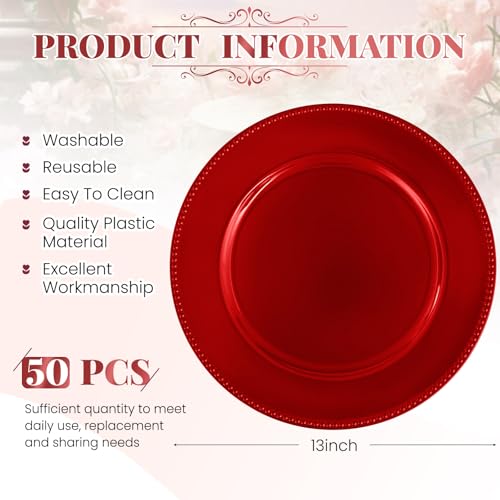 24 Pcs Gold Charger Plates Bulk, 13