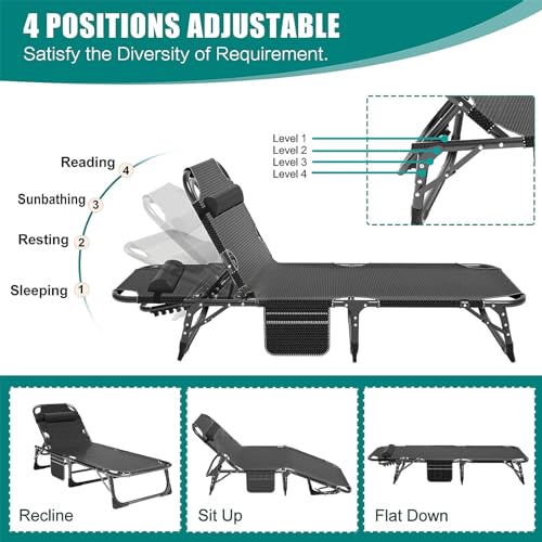 DoCred Folding Camping Cot with Mattress, 2 Pack Heavy Duty Folding Cot for Adults, Portable Sleeping Cot Bed Adults Outdoor Bed with Carry Bag, Travel Camp Cots