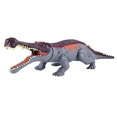 Mattel Jurassic World Massive Biters Tarbosaurus Larger-Species Dinosaur Action Figure, Tail-Activated Strike & Chomping Action