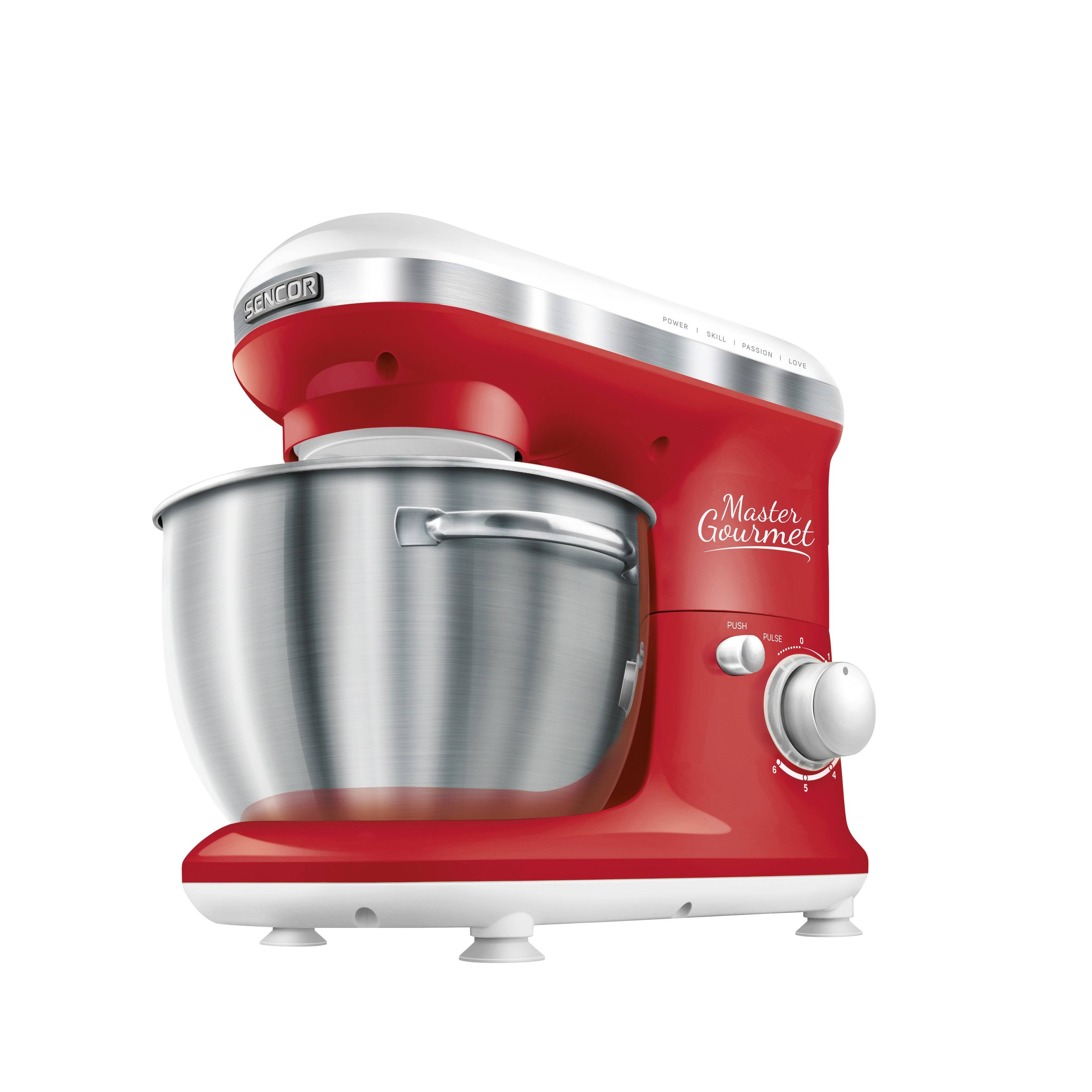 Sencor Stand Mixer with Pouring Shield - Red