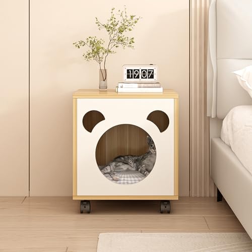 Night Stand with Drawers Cat House Side Table Cat Bed for Indoor Cats Nightstand for Living Room and Bedroom Decoration Living Room Bedroom Bed Side Table Fashion Furniture A