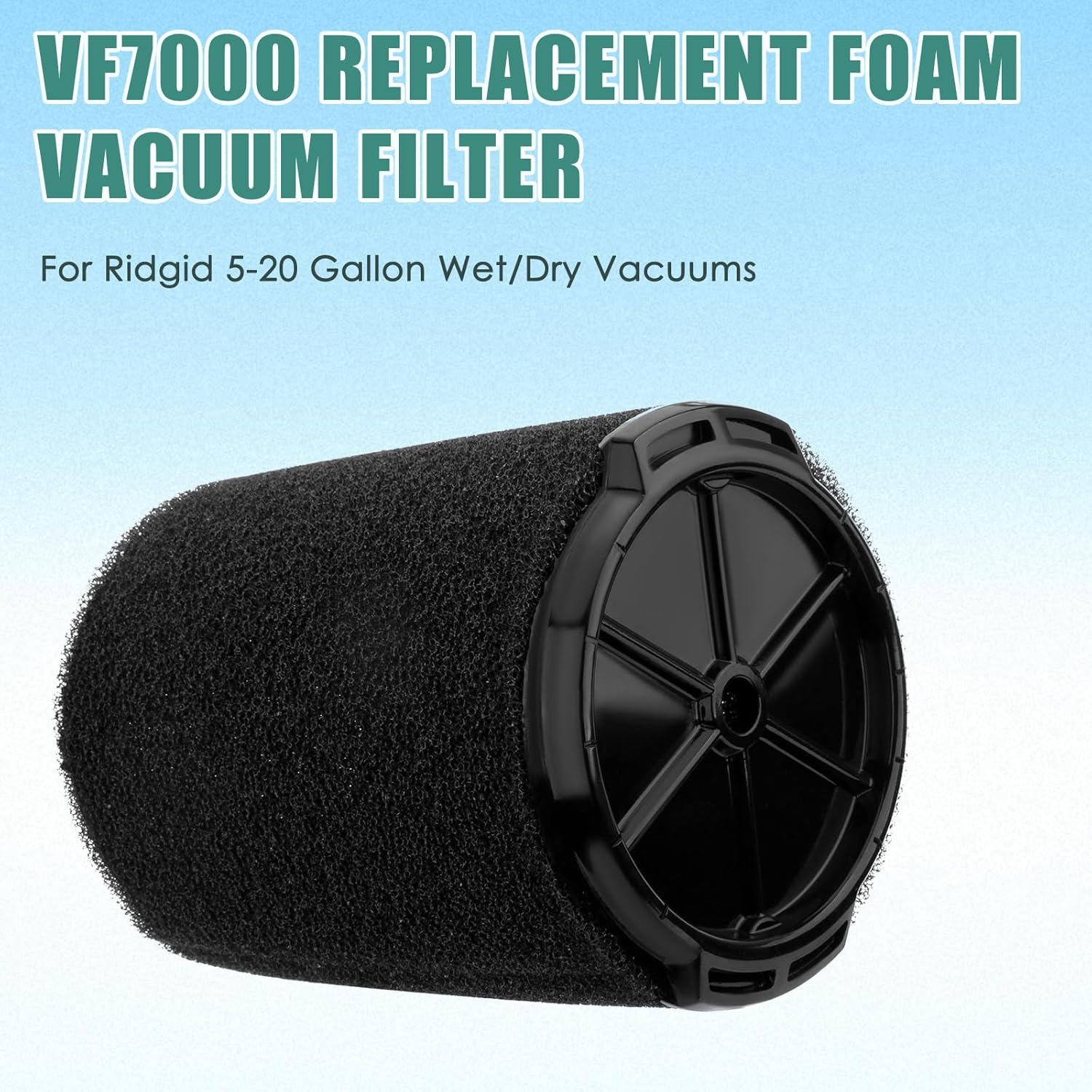 2 Pack VF7000 Replacement Filter Compatible with Ridgid Wet Only Vac Filter for Ridgid 5-20 Gallon Wet/Dry Vacuums, for Husky 6-9 Gallon Vacuums