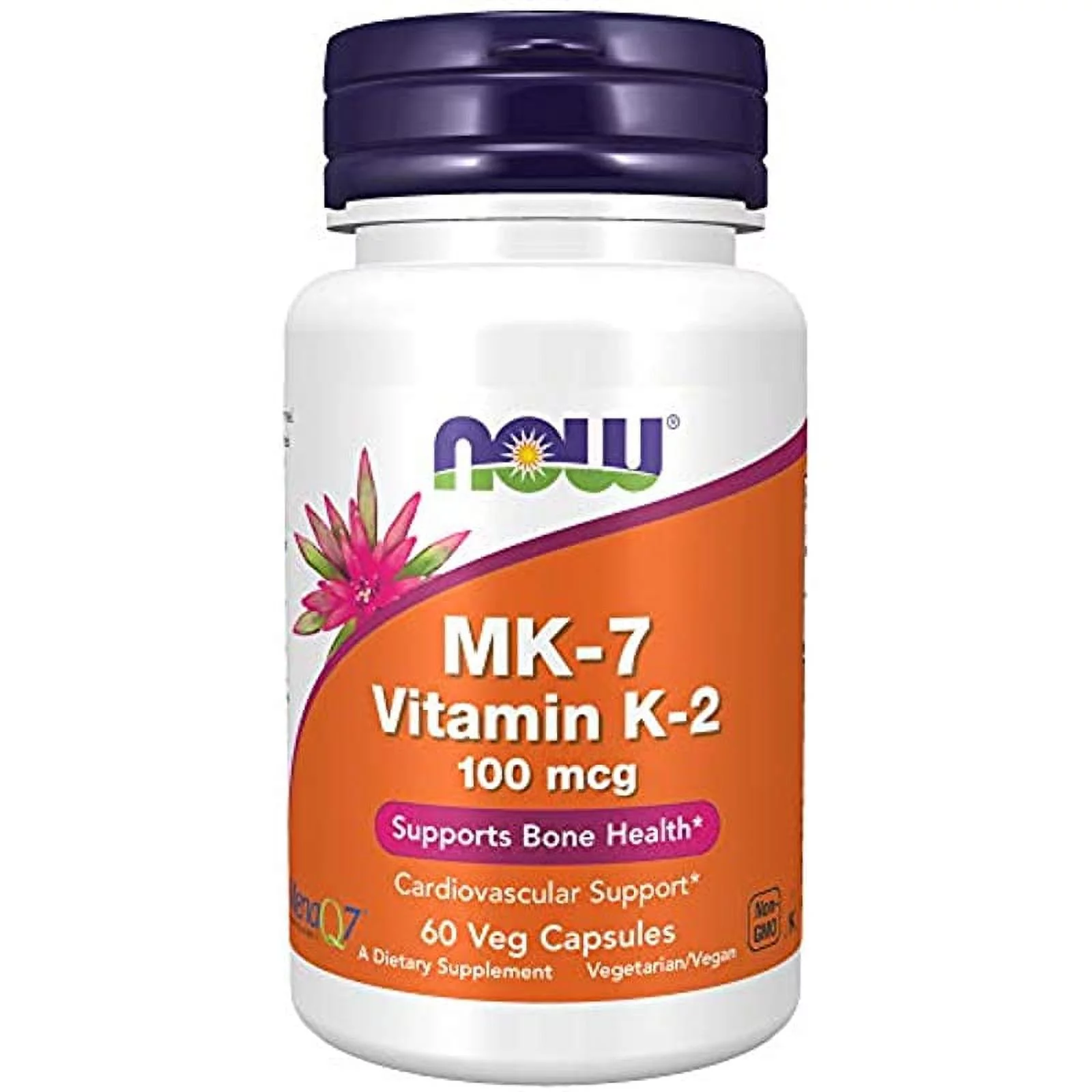 NOW Supplements, MK-7 Vitamin K-2 100 mcg, Cardiovascular Support*, Supports Bone Health*, 60 Veg Capsules