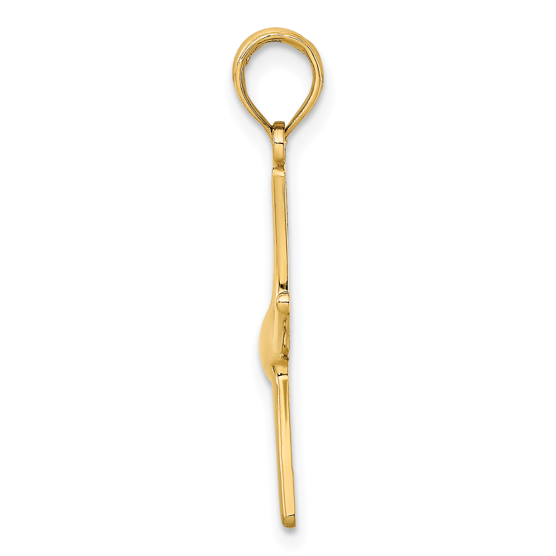 Carat in Karats 10K Yellow Gold Dancing Starfish Pendant Charm (22.3mm x 15.5mm) With 14K Yellow Gold Lightweight Rope Chain Necklace 16''