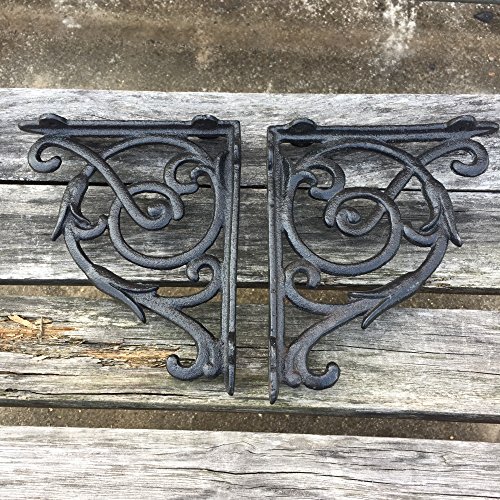Antique Style Cast Iron Brackets Garden Braces Rustic Shelf Bracket Black