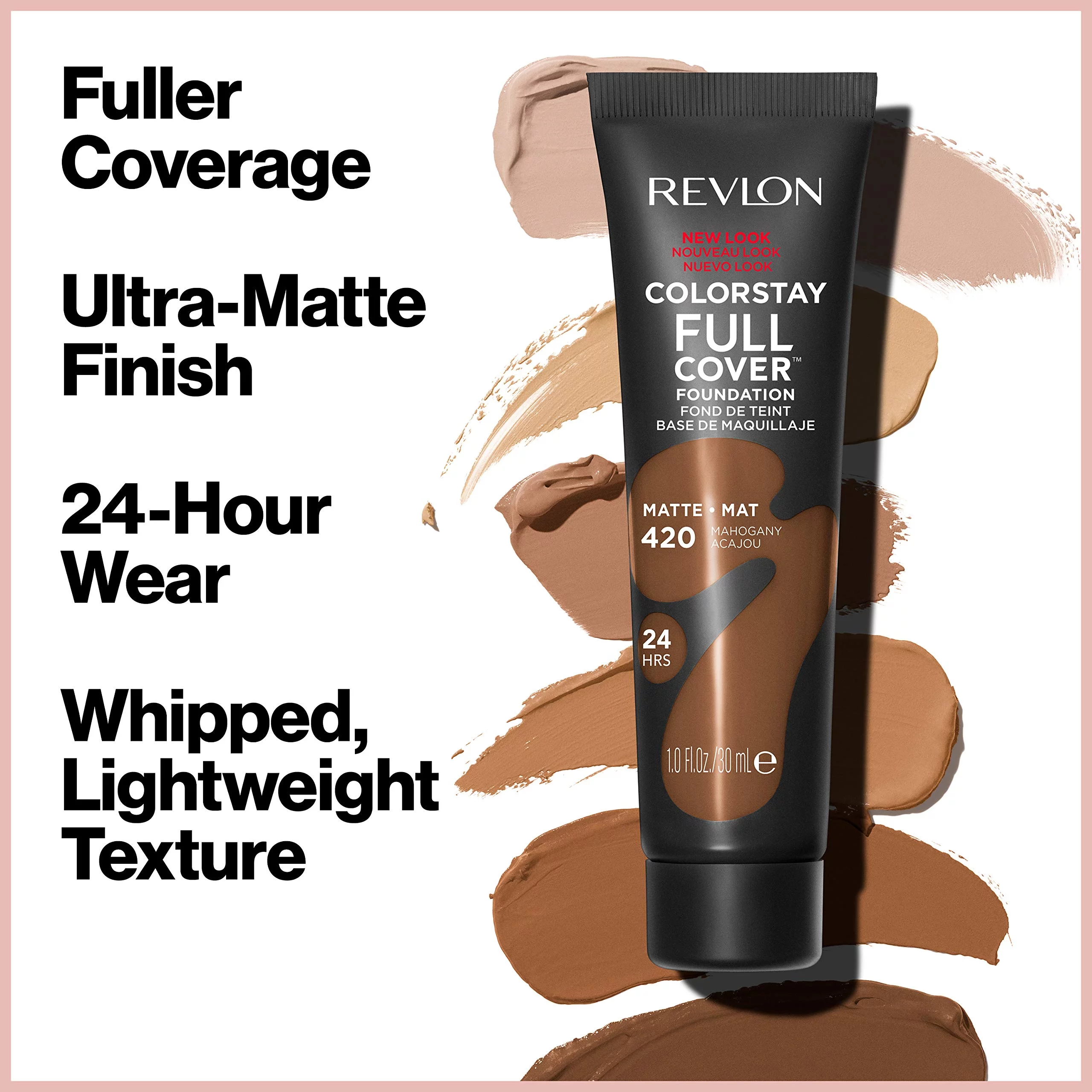 Revlon ColorStay Full Cover Matte Foundation, 330 Natural Tan  1.0 Fl Oz (Pack of 10)