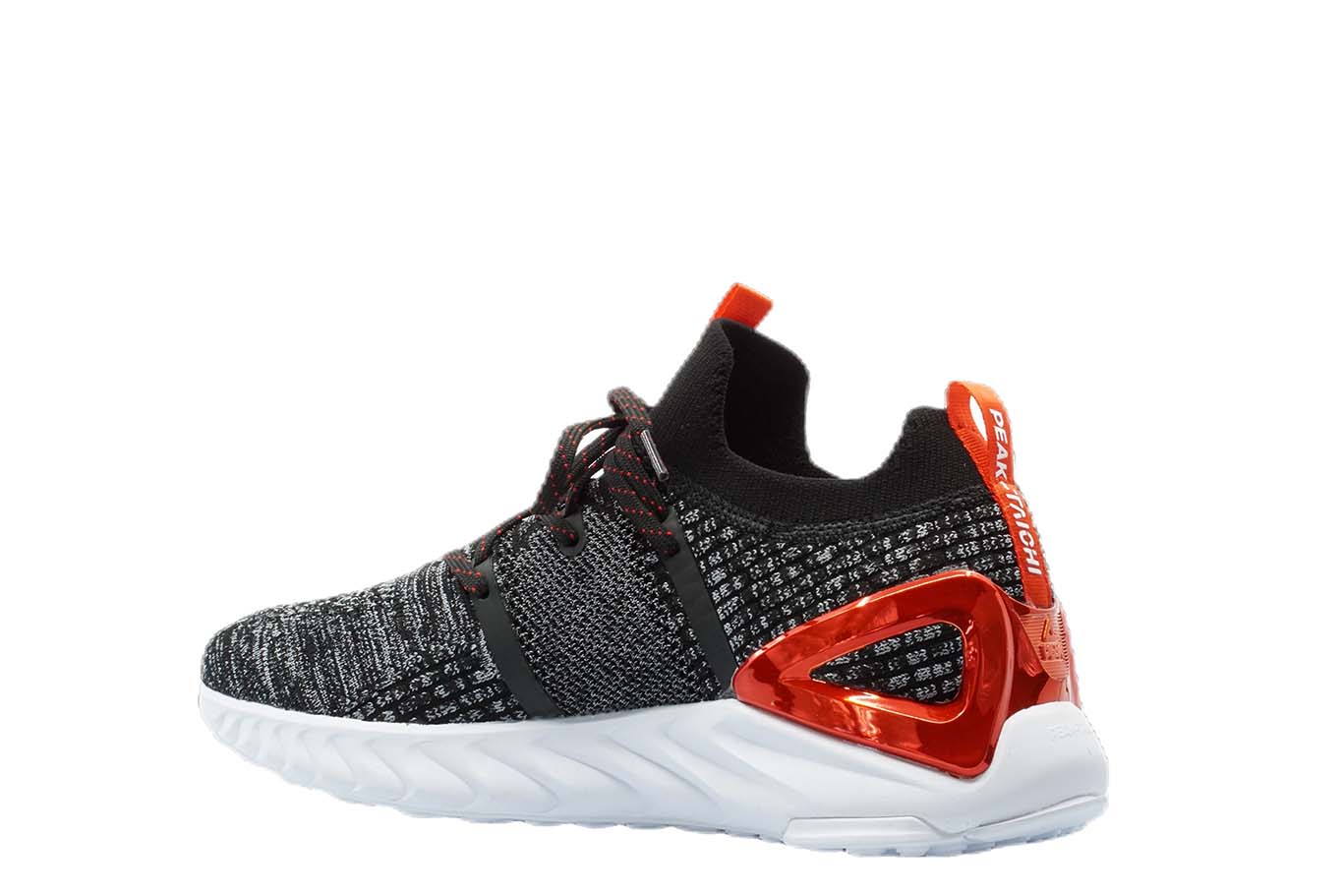 [E92577] Mens Peak Taichi 1.0 Plus Black Melange Grey Running Shoes - 7