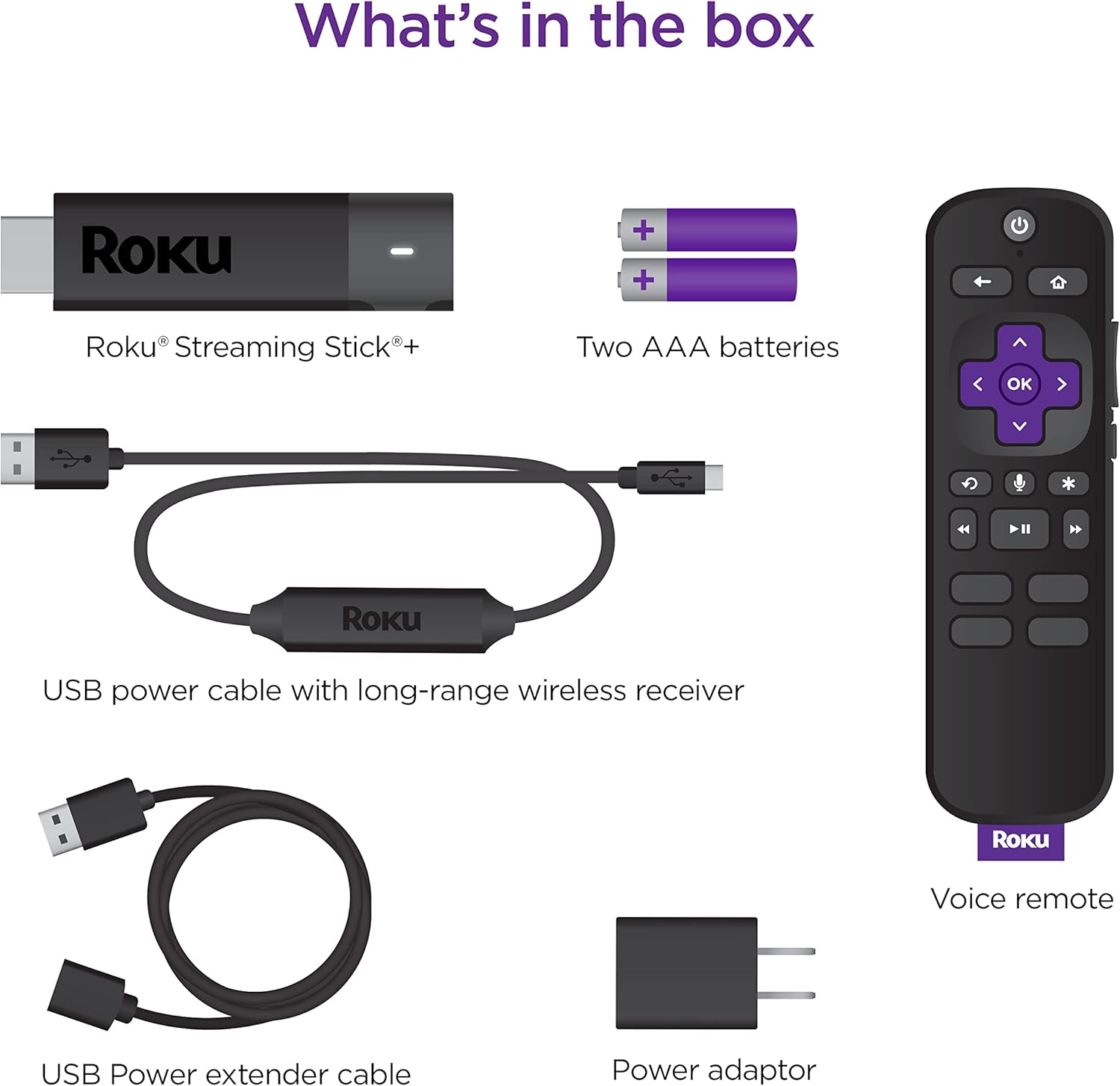 Roku Streaming Stick+ | HD/4K/HDR Streaming Device with Long-range Wireless and Roku Voice Remote with TV Controls Pack of 2