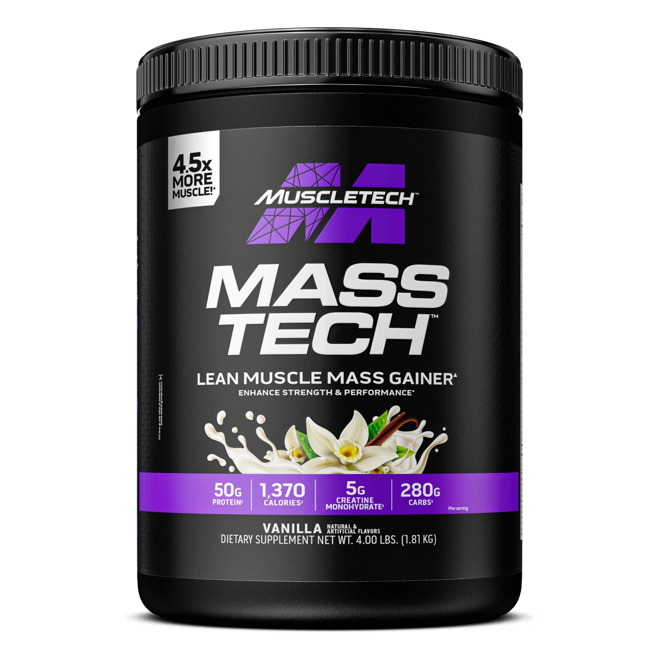 MuscleTech Mass Tech Protein Powder, Vanilla, 4 lb - Curated Treasures Market