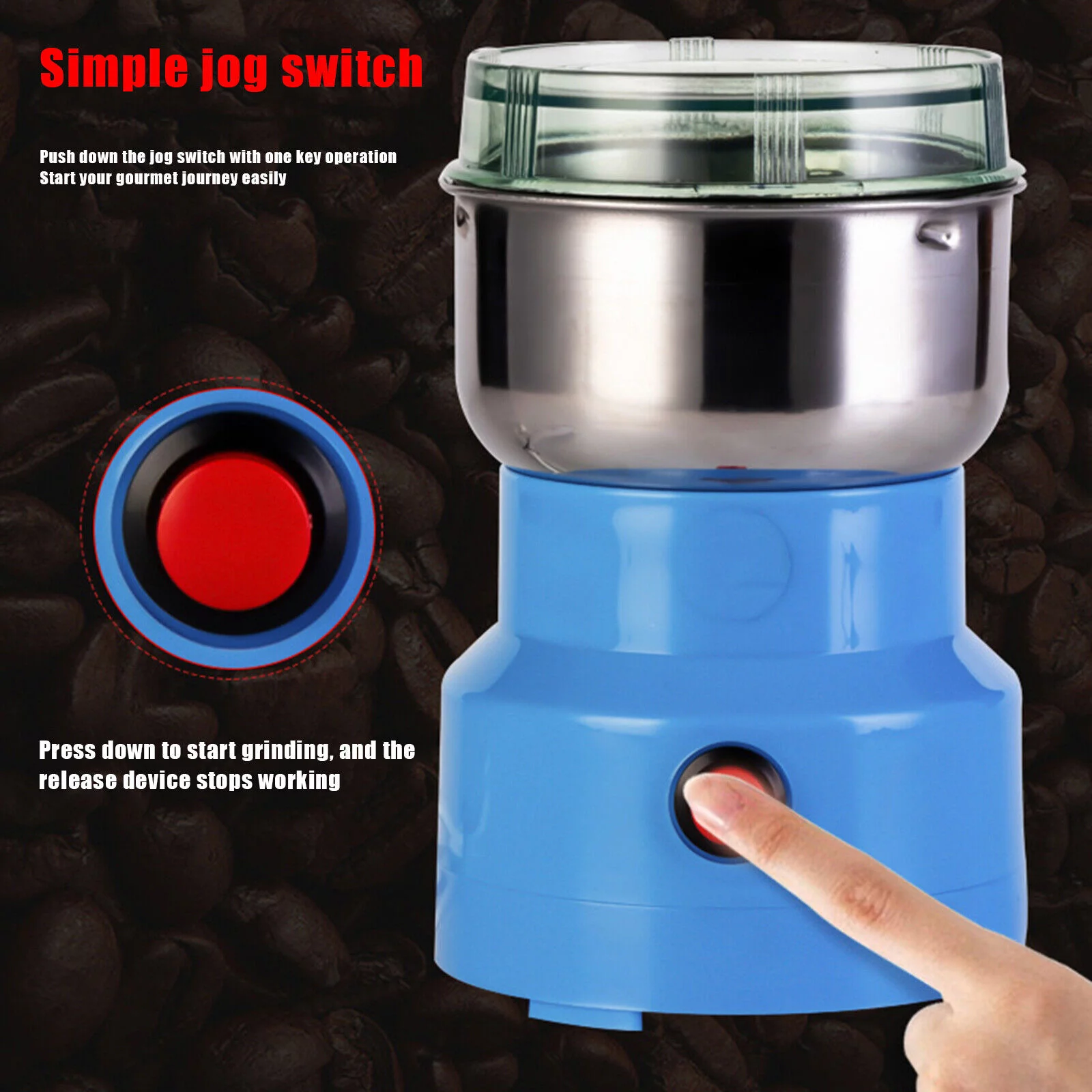 110v 60HZ Electric Grain Grinder Cereal Mill Flour Machine Coffee  Walnut