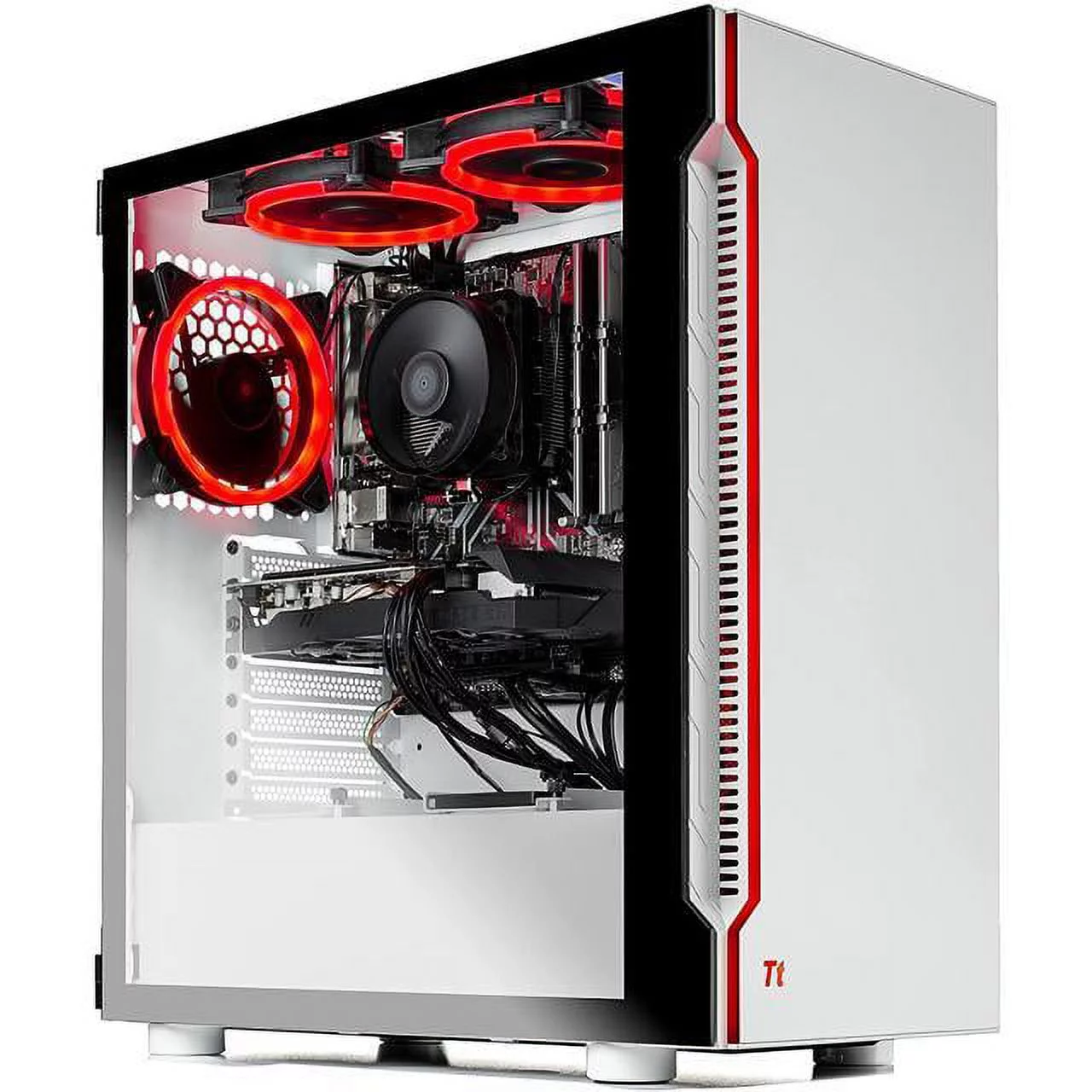 SkyTech Archangel 3.0 Gaming Computer PC Desktop - Ryzen 5 3600 6-Core 3.6GHz, RTX 3060 12GB, 1TB SSD, 16GB DDR4 3000, RGB Fans, AC WiFi, 600W Gold PSU, Windows 10 Home 64-bit, White