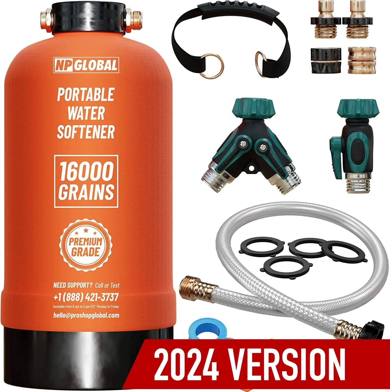 NPGLOBAL RV Water Softener Portable-16,000 Grain, RV, Trailer, Boat, Mobile Car and Pressure Washing