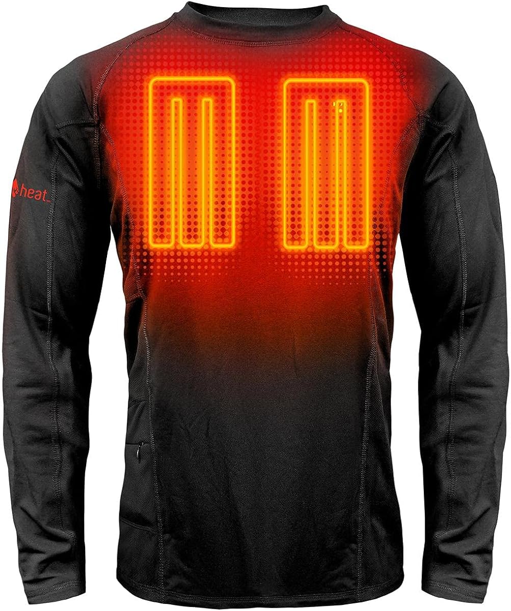 ActionHeat Base Layer Battery Operated Heated Shirt for Men – Electric Heat w/ 3 Heat Panels for Camping, Skiing, Hunting