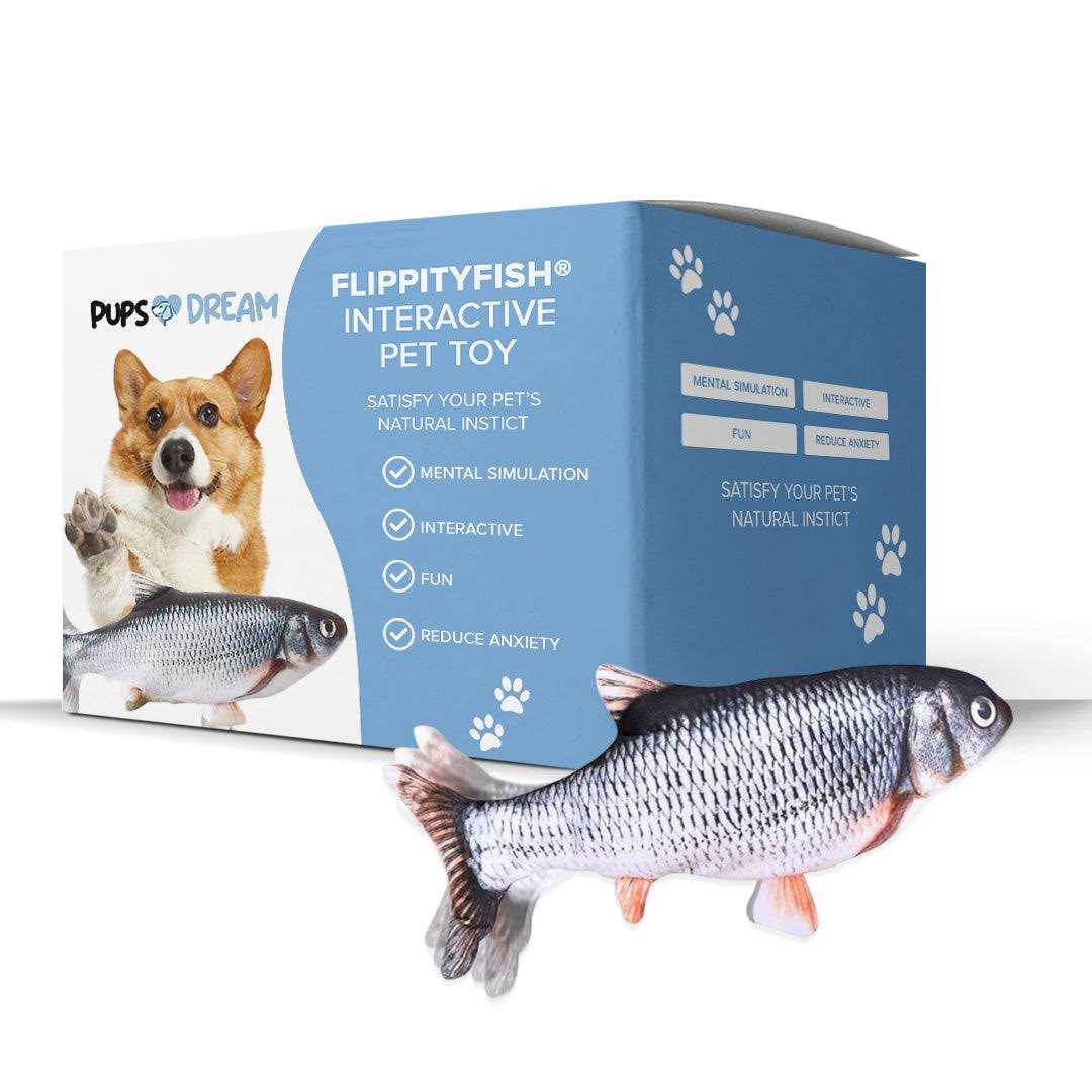 PupsDream FlippyFish Interactive Pet Toy, Moving Fish To Challenges Natural Instincts, For Dogs & Cats, High Quality And Durable Material - Pet Supplies online store