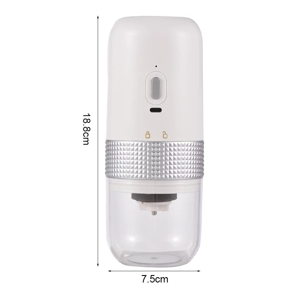 Anself Portable Electric Burr Coffee Grinder 13W 200ml USB Rechargeable Adjustable Setting Cordless Coffee Bean Grinder with Cleaning Brush for Travel Camping Office Household