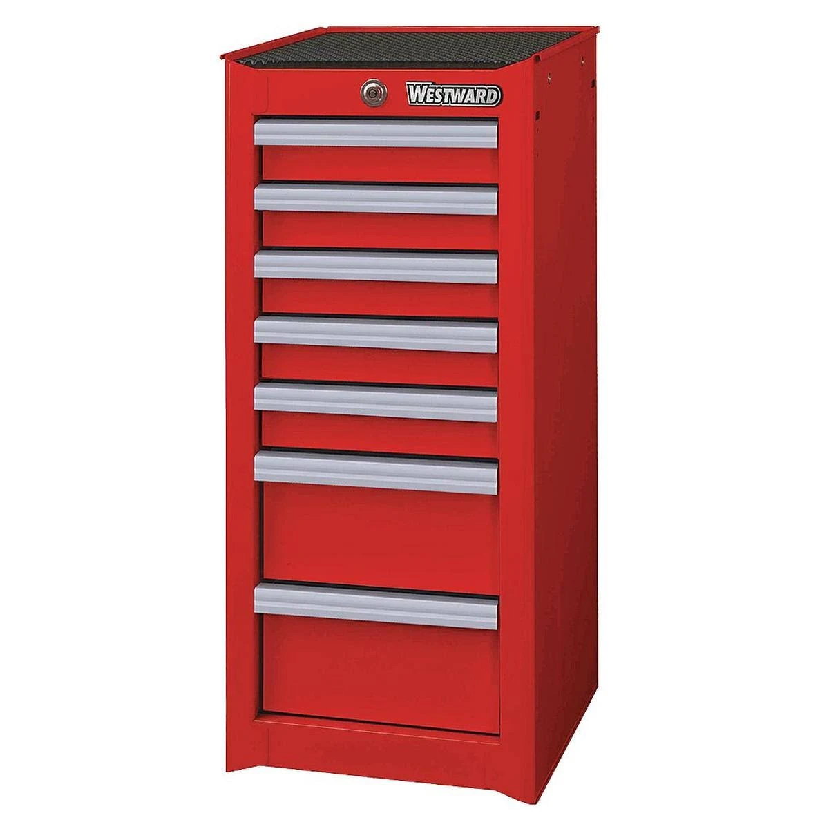 Westward 15-1/2x22 Side Cabinet, 7 Drawers, Red, 32H864