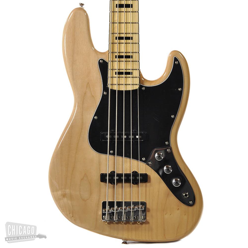 Squier Vintage Modified Jazz V Electric Bass, 5-String, Natural
