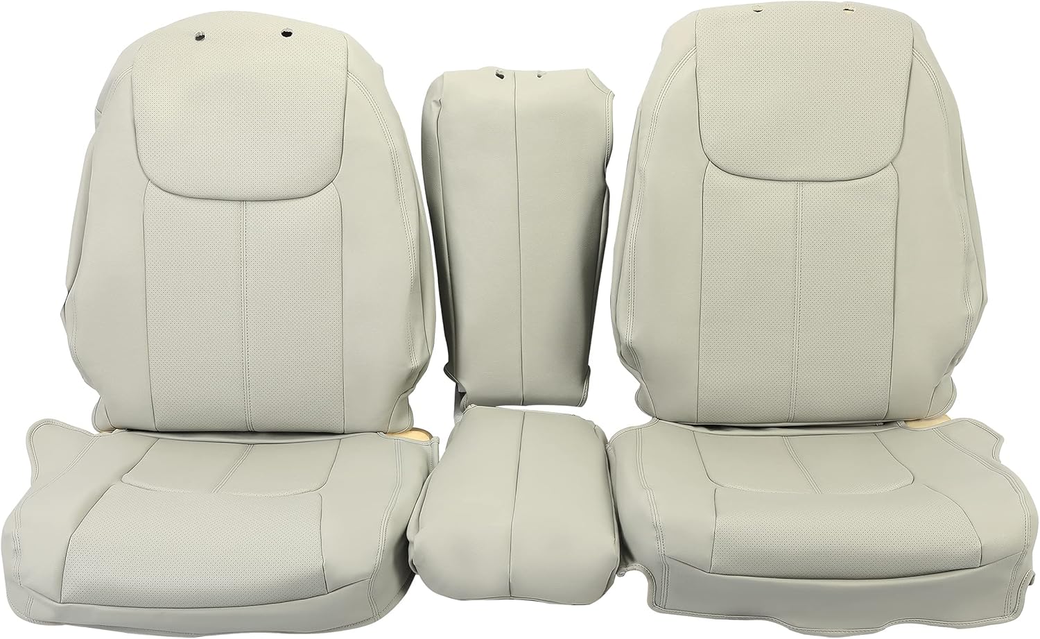 Kojem Gray Seat Cover Compatible with 2015-2018 Toyota Sienna (8 Passenger Sienna Only) 3 Rows 8 Seaters Full Artificial Leather Sets