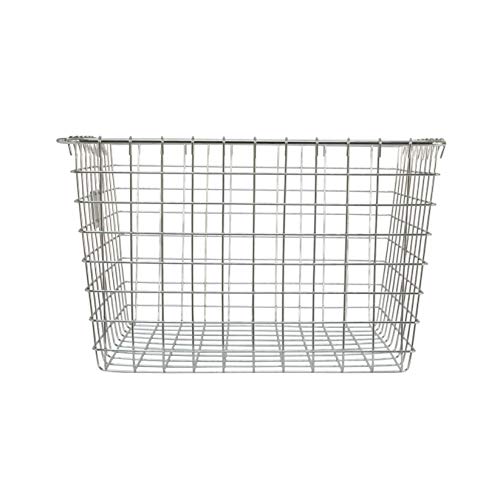 Spectrum Diversified Wire, Vintage Locker Basket Style, Rustic Farmhouse Chic Steel Storage for Closets, Pantry, Kitchen, Garage, Bathroom & More, Medium, Pack of 1, Industrial Gray