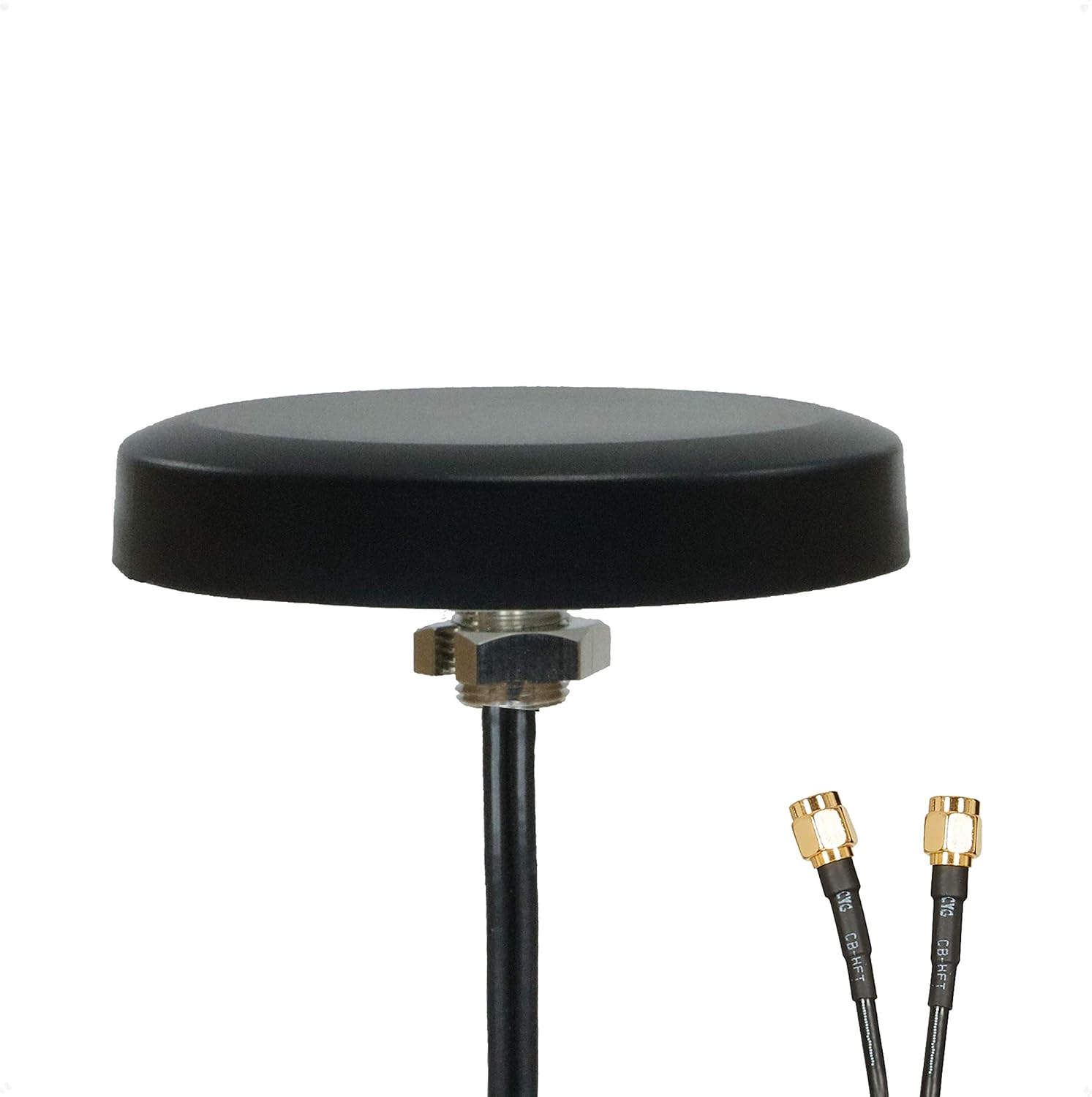 Proxicast Ultra Low Profile MIMO Dual Band WiFi Puck Antenna - 2.4/5.8 GHz 802.11 b/g/n/ac/ax - Through Hole Screw Mount - 3 ft Coax Lead w/RP-SMA Pack of 2