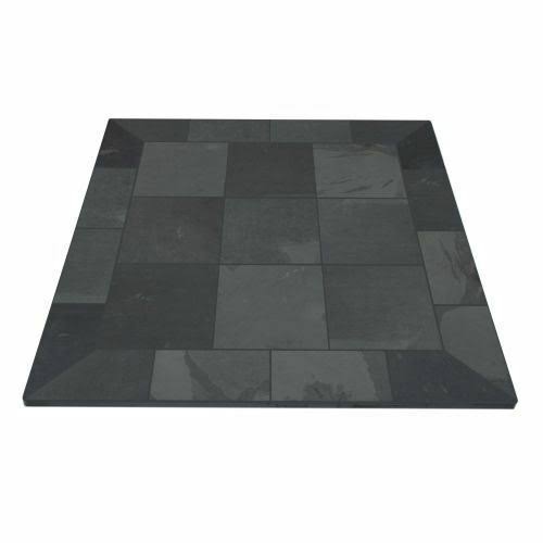 NY Hearth 48x22 x 48x22 Smokey Grey Slate Hearth Pad- Square Wall