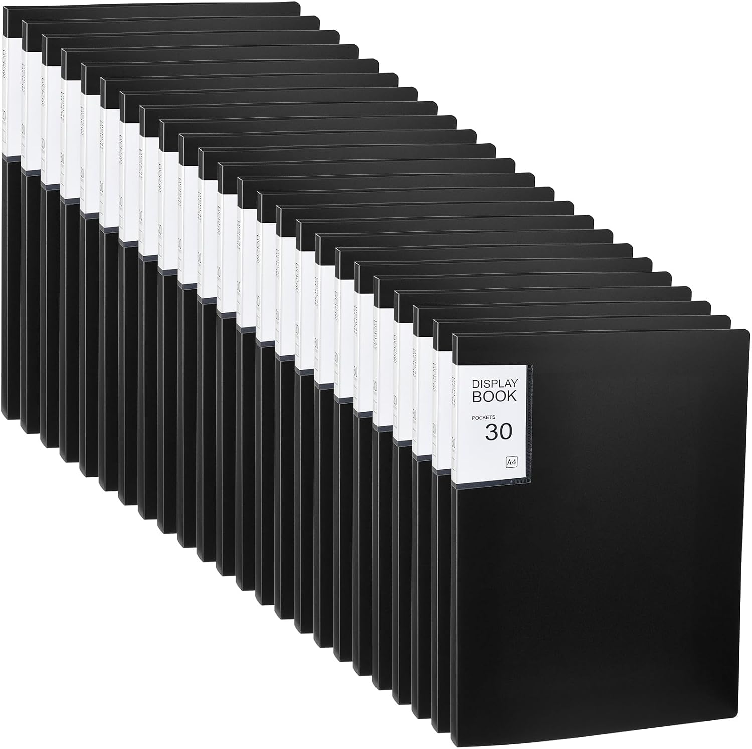 Outus Art Portfolio Binder 9x12 Inch 30 Pockets Art Portfolio Folder with Clear Plastic Sleeves Presentation Book with Sheet Protectors for A4 Artwork, Art Projects, Flexible Cover (Black,24 Pcs)