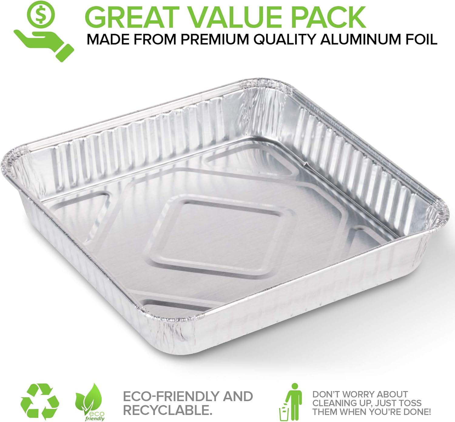 Stock Your Home 9x9 Aluminum Foil Pans - 8.75