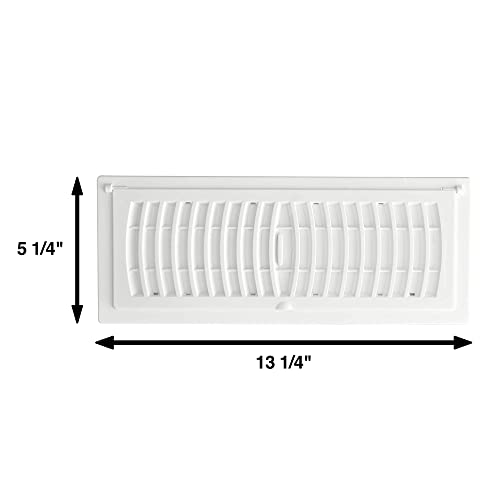 Hartford Ventilation Pop Up Floor Vent Register - 4” x 12”(Duct Opening) - Air Vent Deflector for Home Heat/AC - Extender for Under Furniture, Couch, Cabinetry - Floor or Ceiling Use (2, White)