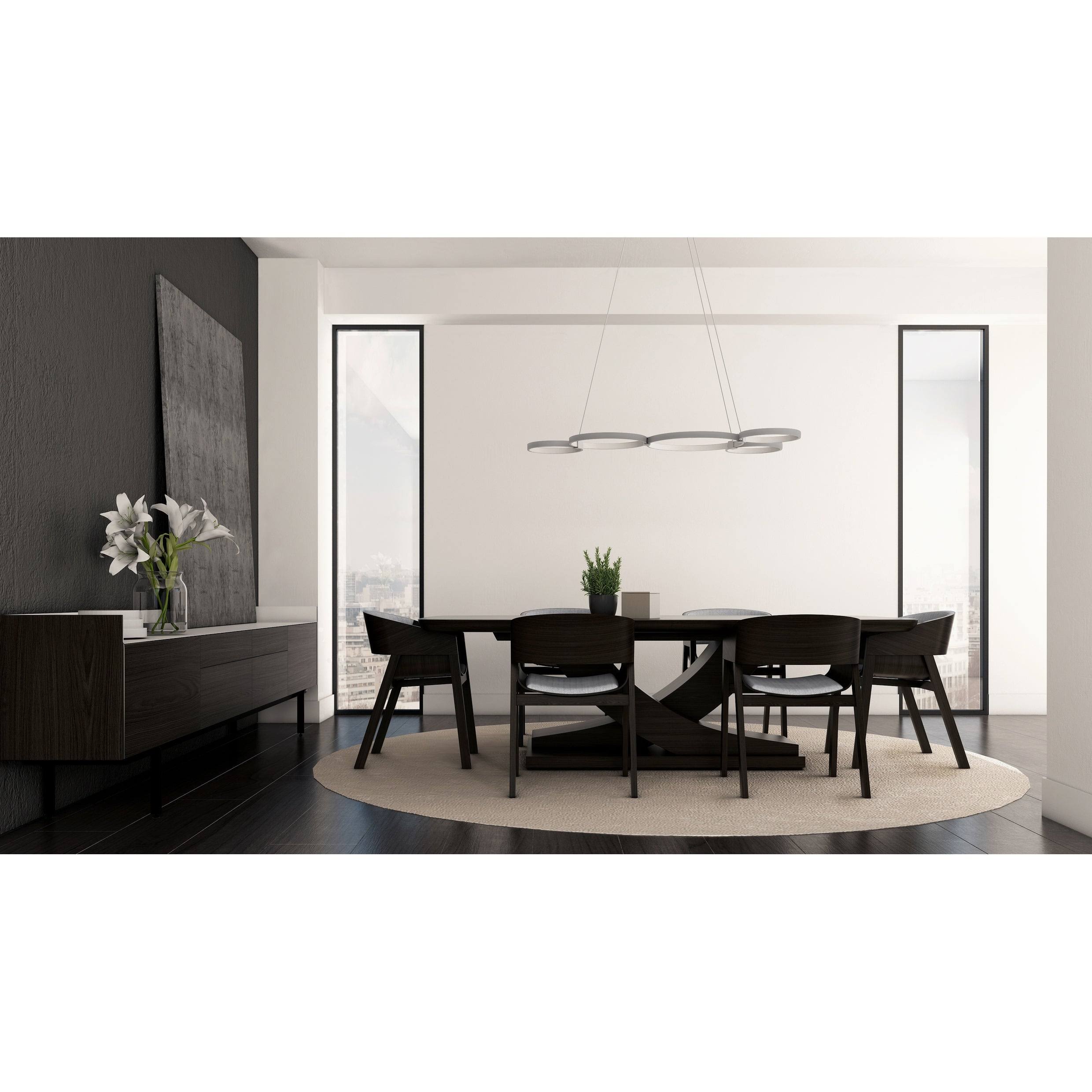 VONN Lighting VMC32410AL Capella Silver 55x22 LED Modern Adjustable Multi-Ring Chandelier