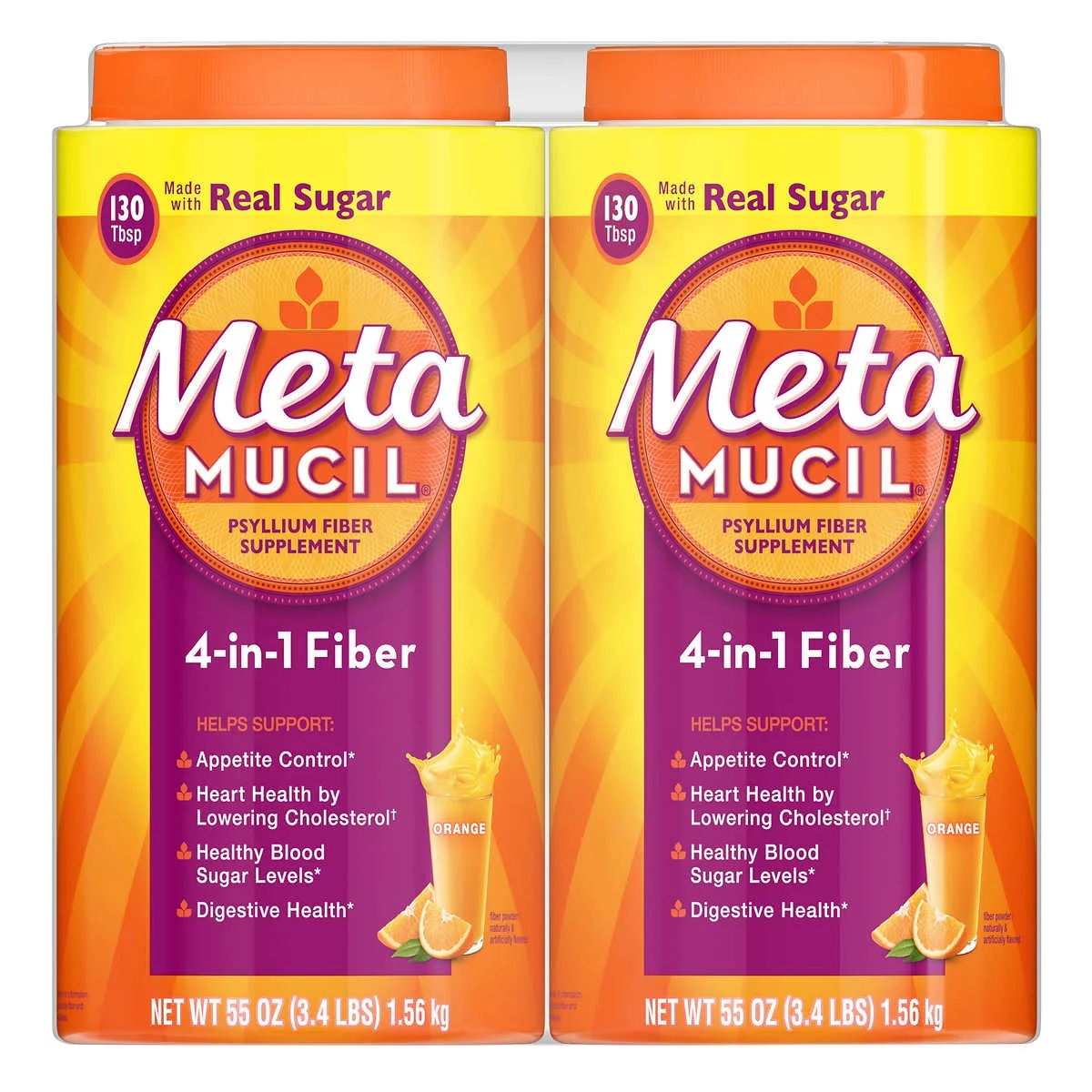 Metamucil Fiber Supplement, Orange, 260 Servings