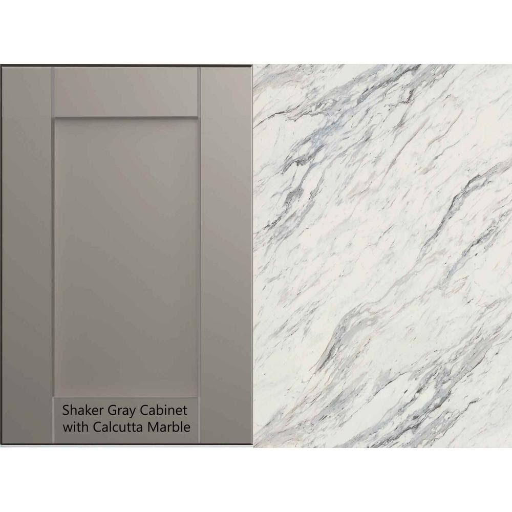 Hampton Bay 8 ft. Laminate Countertop Kit in Calcutta Marble with Valencia Edge