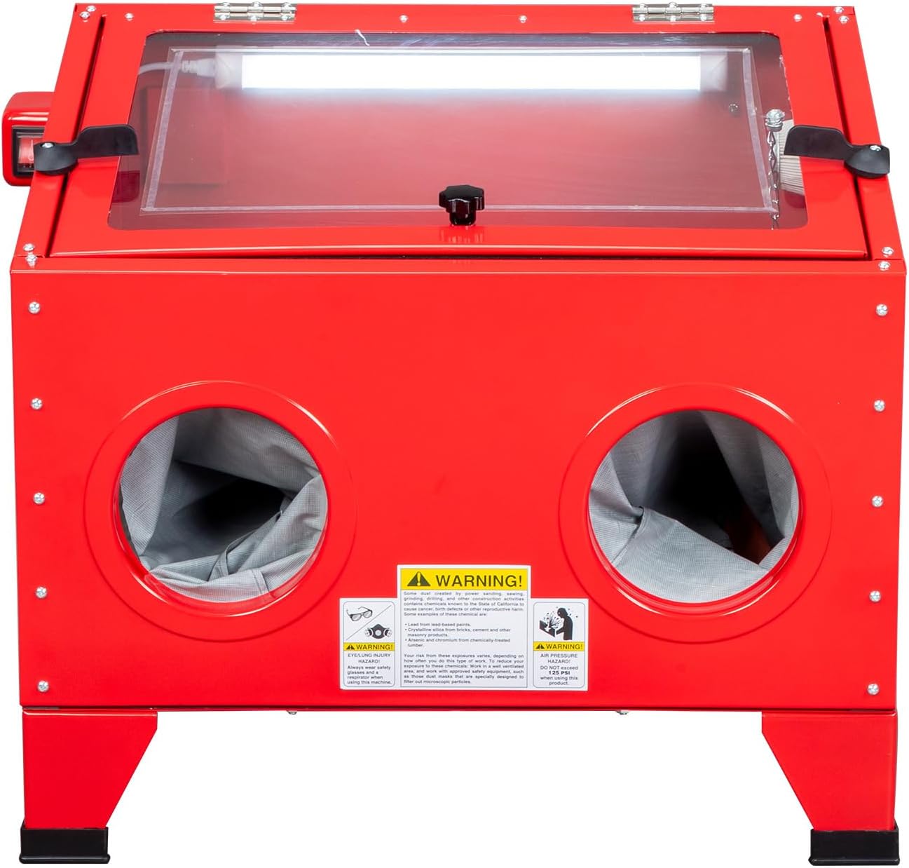 25 Gallon Bench Top Air Sandblasting Cabinet Sandblaster Blast Large Cabinet Air Sand Blaster w/Spray Gun Steel for Rust Removal, Stain, Paint