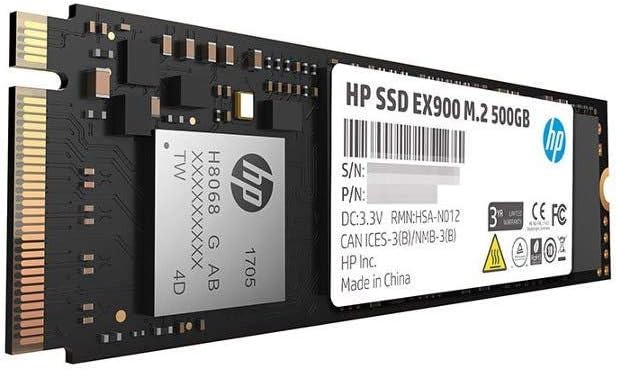 HP EX900 M.2 500GB PCIe 3.0 X4 Nvme 3D TLC NAND Internal Solid State Drive (SSD) - 2Yy44Aa#ABC Pack of 2