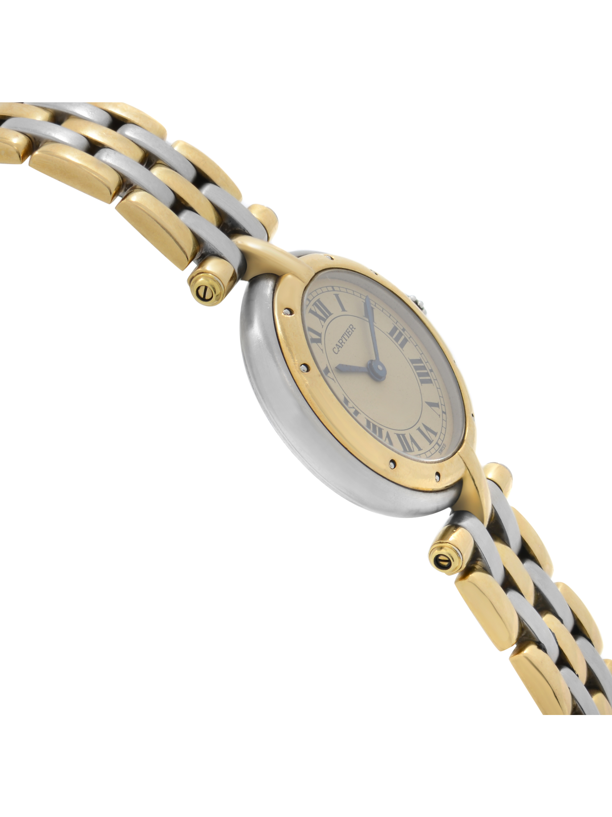 Cartier Panthere Vendome 24mm 18k Gold Steel Champagne Dial Ladies Watch 1057920