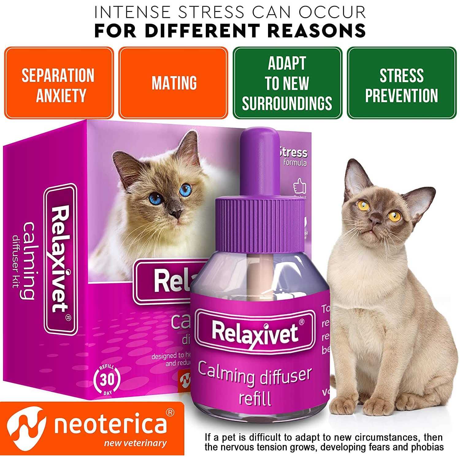 Beloved Pets Cat Calming Diffuser & Pet Anti Anxiety Products Feline Calm Pheromones Plug in & Cats Stress Relief Comfort Helps with Pee - Pet Supplies online store